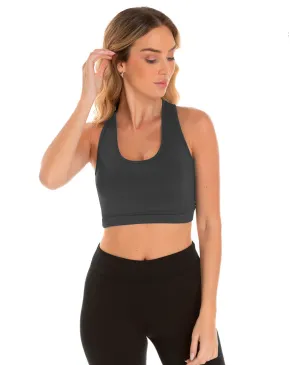 Kit 3 Tops Nadador Fitness Feminino Cinza Chumbo