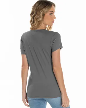 Baby Look PV / Malha Fria Chumbo Escuro