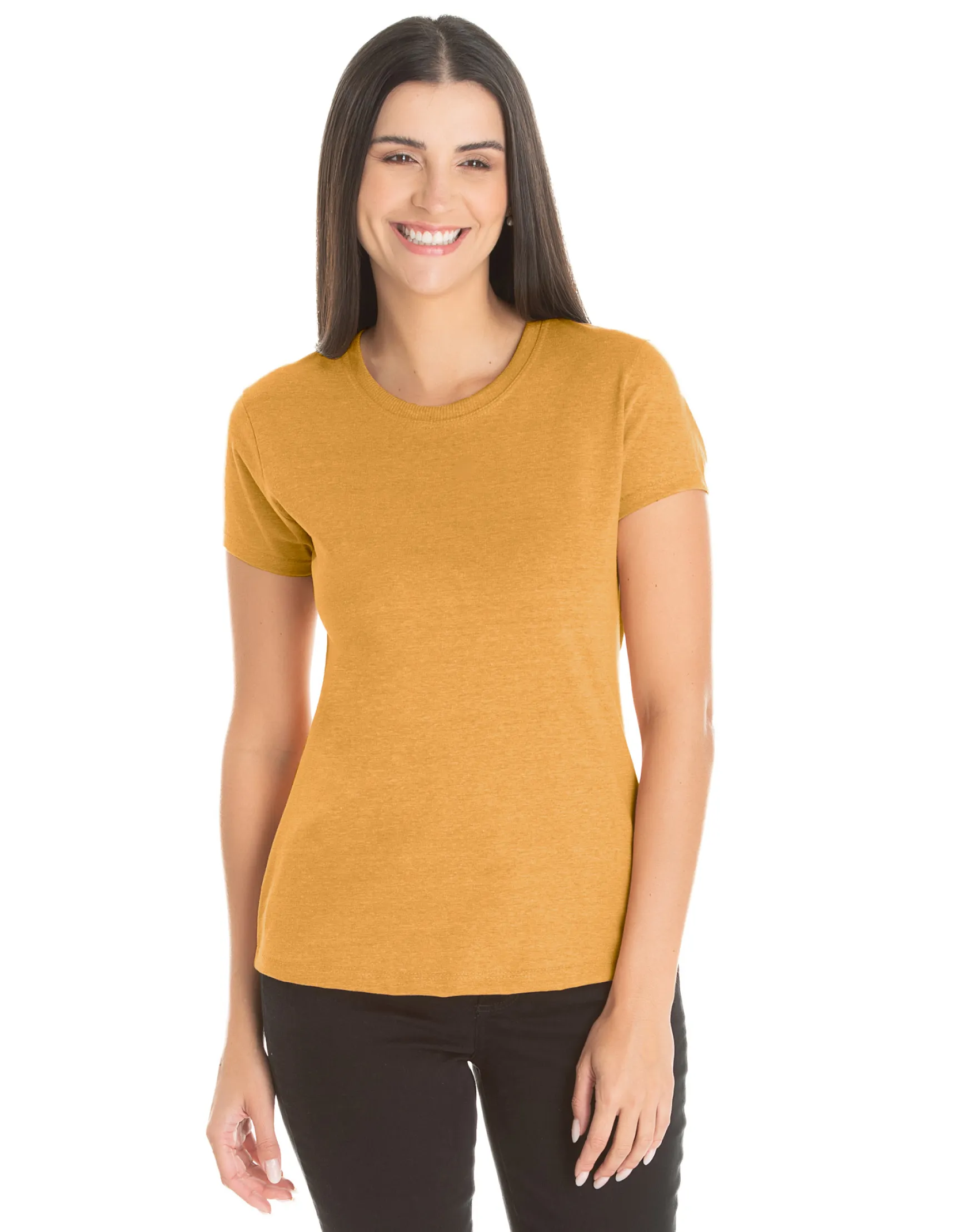 Kit 5 Camisetas Femininas Comfort Mescla Mostarda