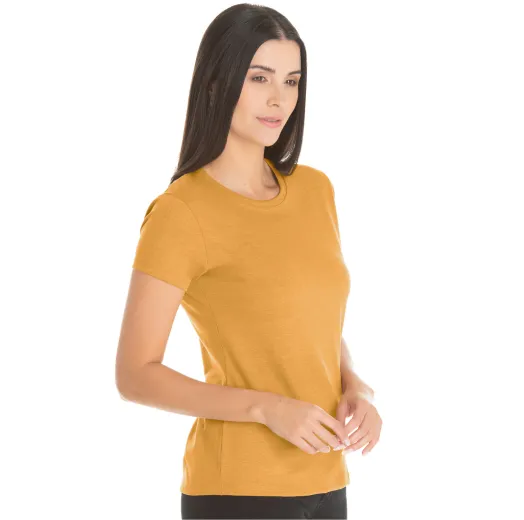 Camiseta Feminina Comfort Mescla Mostarda