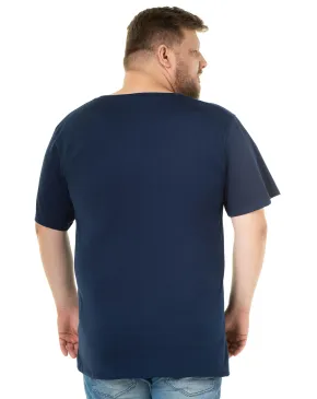 Camiseta Plus Size Masculina de Algodão Azul Marinho