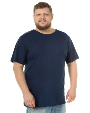 Camiseta Plus Size Masculina de Algodão Azul Marinho