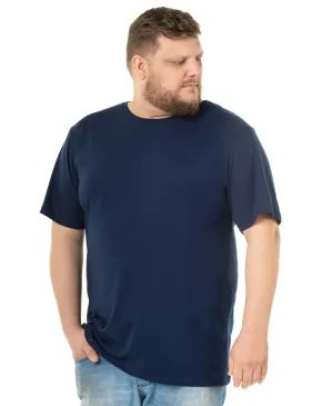 Camiseta Plus Size Masculina de Algodão Azul Marinho