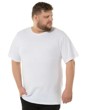 Kit 3 Camisetas Masculinas Plus Size De Algodão Brancas