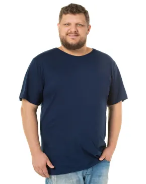 Camiseta Plus Size Masculina de Algodão Azul Marinho