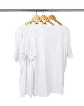 Kit 3 Camisetas Masculinas Plus Size De Algodão Brancas