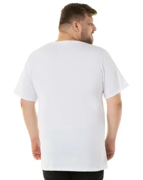 Kit 3 Camisetas Masculinas Plus Size De Algodão Brancas