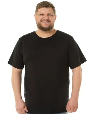Camiseta Plus Size Masculina de Algodão Preta