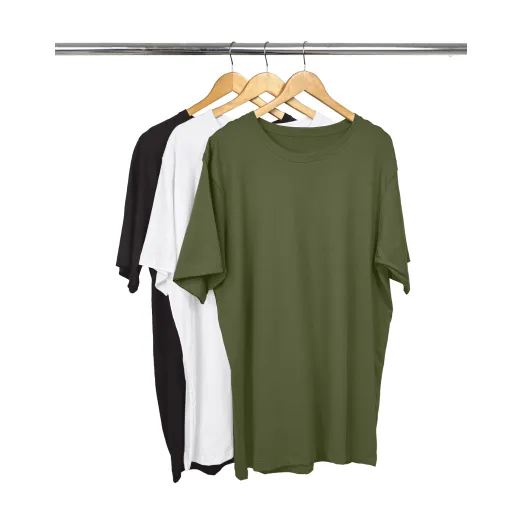 Kit 3 Camisetas Masculinas Plus Size de Algodão 12