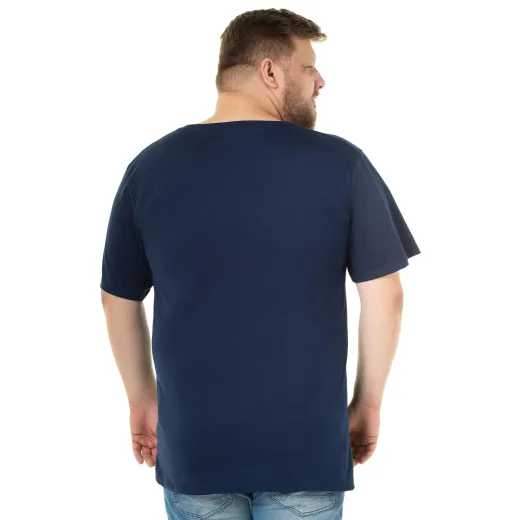 Kit 3 Camisetas Masculinas Plus Size De Algodão Azul Marinho