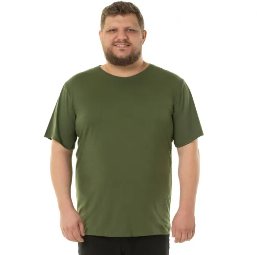 Kit 3 Camisetas Masculinas Plus Size De Algodão Verde Militar