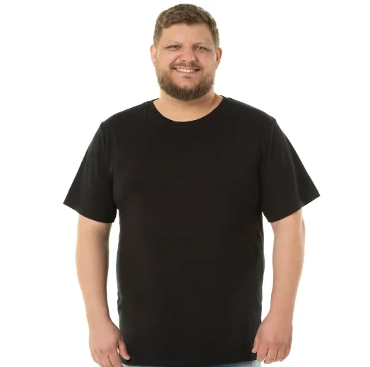 Kit 3 Camisetas Masculinas Plus Size De Algodão Pretas