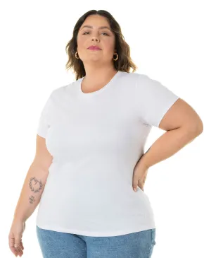 Kit 3 Camisetas Femininas Plus Size de Algodão 12