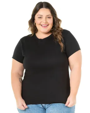 Kit 3 Camisetas Femininas Plus Size de Algodão 12