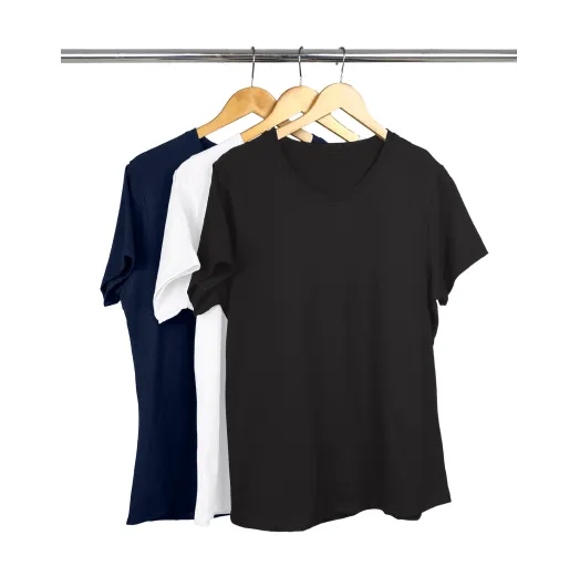 Kit 3 Camisetas Femininas Plus Size de Algodão 7