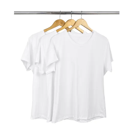 Kit 3 Camisetas Femininas Plus Size De Algodão Brancas