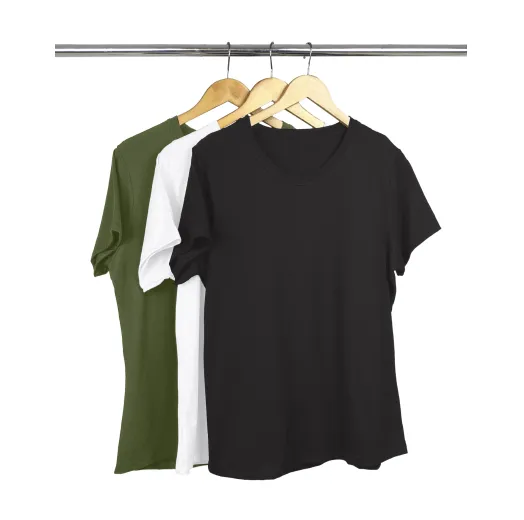 Kit 3 Camisetas Femininas Plus Size de Algodão 12
