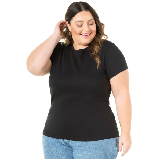 Kit 3 Camisetas Femininas Plus Size de Algodão 7