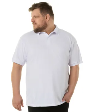 Camisa Polo Piquet Plus Size Masculina Branca