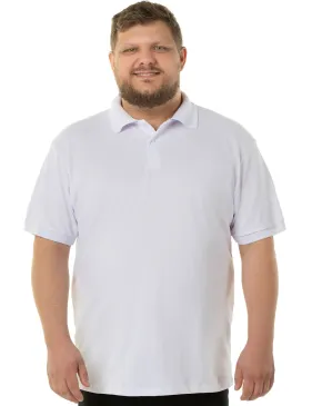 Camisa Polo Piquet Plus Size Masculina Branca