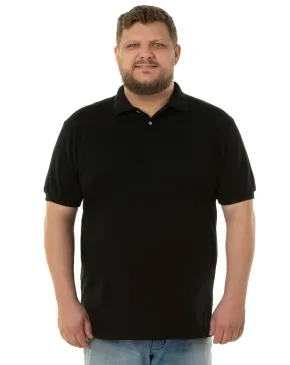 Kit 3 Camisas Polo Piquet Plus Size Masculina Pretas