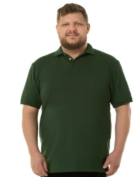 Camisa Polo Piquet Plus Size Masculina Verde Musgo