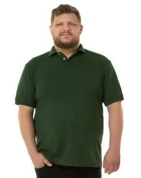 Camisa Polo Piquet Plus Size Masculina Verde Musgo