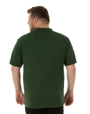 Camisa Polo Piquet Plus Size Masculina Verde Musgo