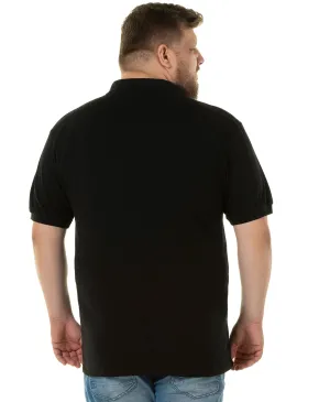 Kit 3 Camisas Polo Piquet Plus Size Masculina Pretas