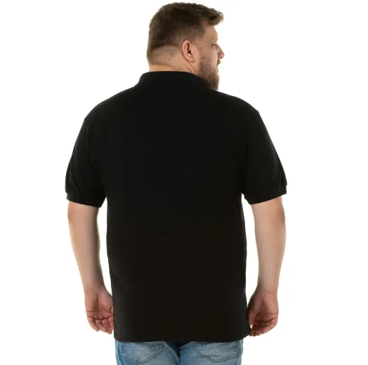Kit 3 Camisas Polo Piquet Plus Size Masculina Pretas