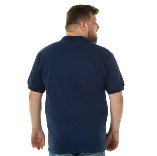 Kit 3 Camisas Polo Piquet Plus Size Masculina Azul Marinho