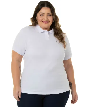 Kit 3 Camisas Polo Piquet Plus Size Feminina 7