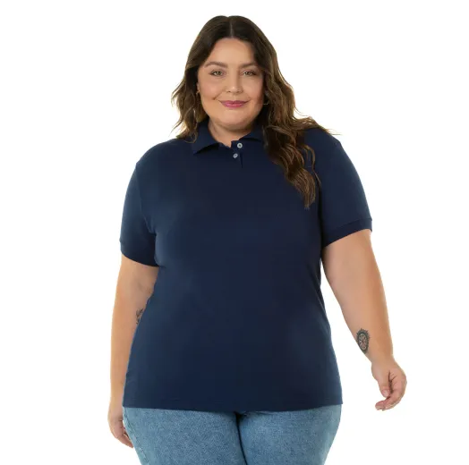 Kit 3 Camisas Polo Piquet Plus Size Feminina 7