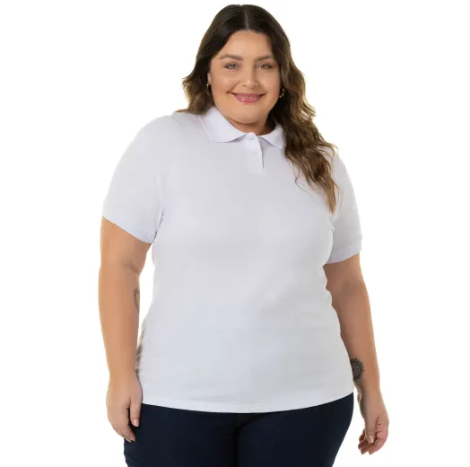 Kit 3 Camisas Polo Piquet Plus Size Feminina 7