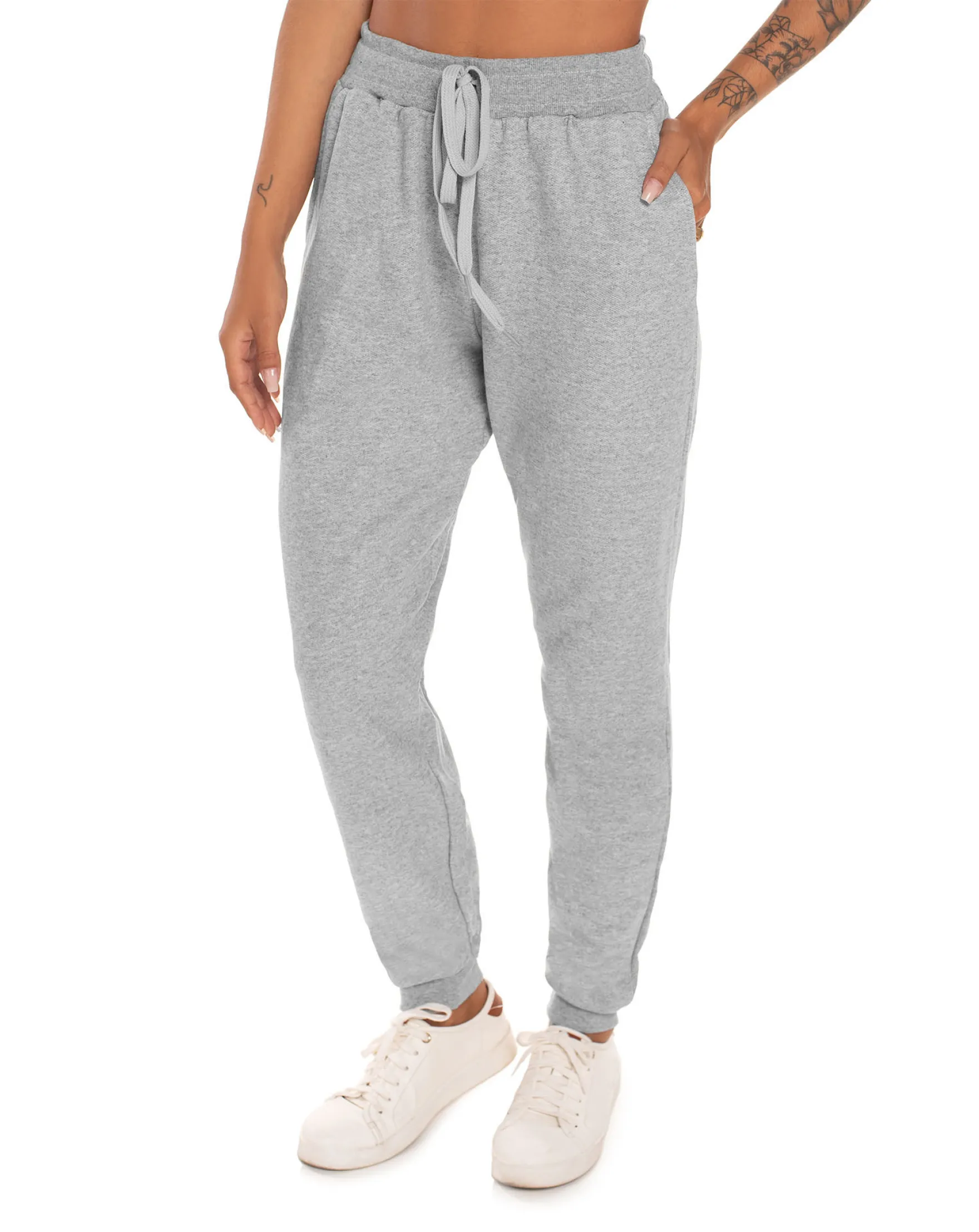 Conjunto Moletom Feminino com Capuz Cinza Mescla