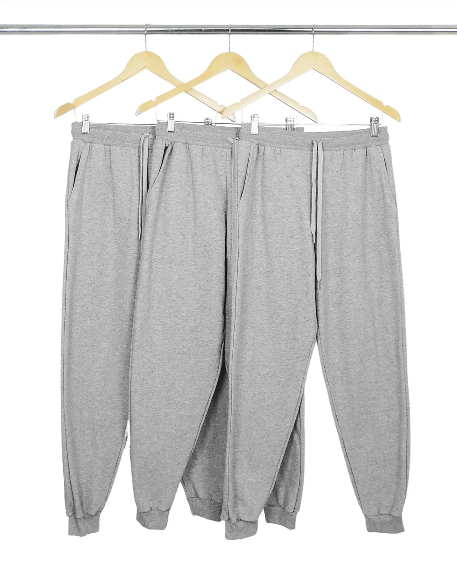 Kit 3 Calças Masculinas de Moletom Cinza Mescla