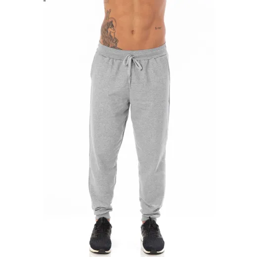 Calça Masculina de Moletom Cinza Mescla