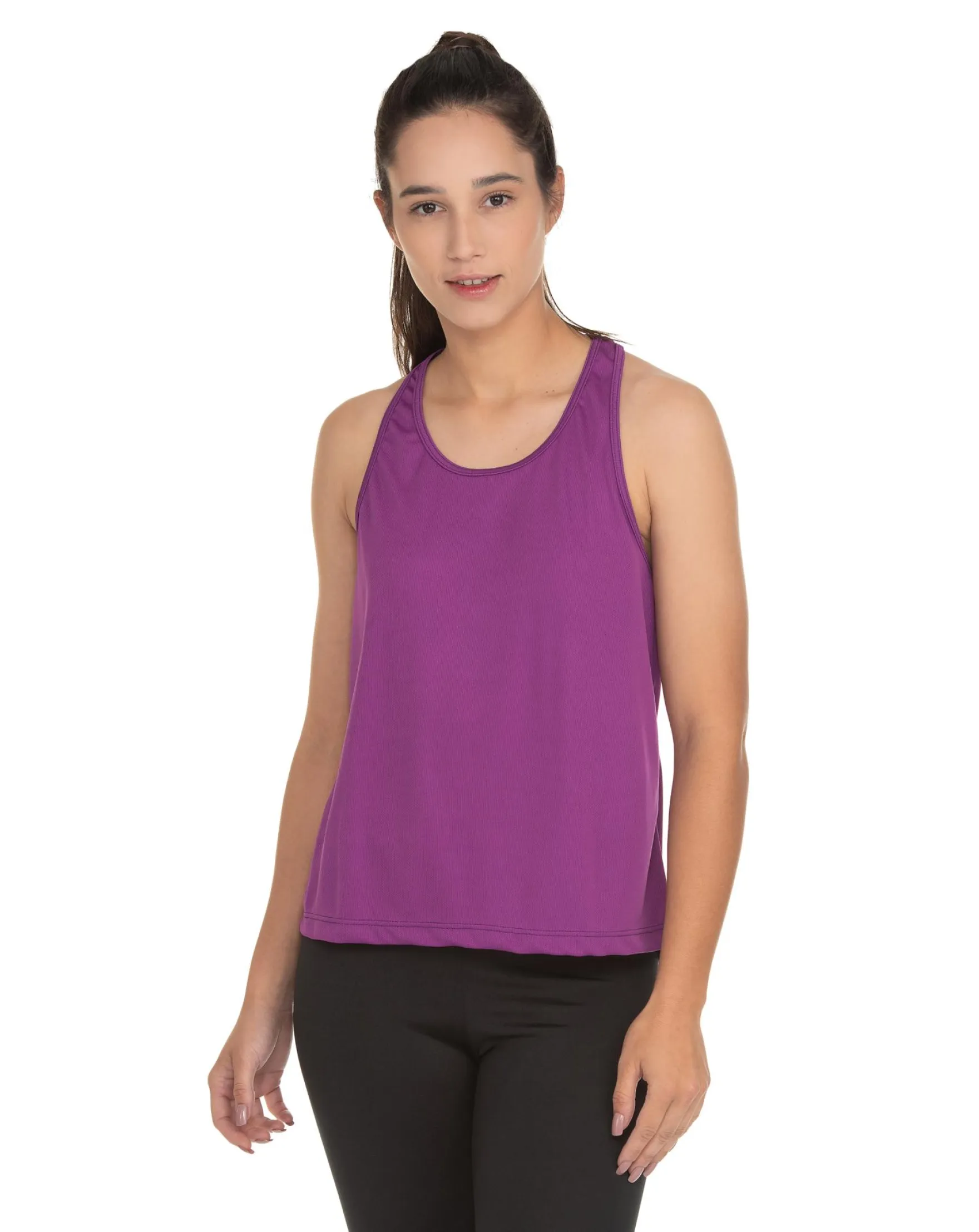 Kit 5 Regatas Feminina Dry Fit Roxo Proteção UV 30+