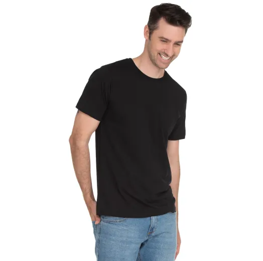 Camiseta de Algodão Premium Preta