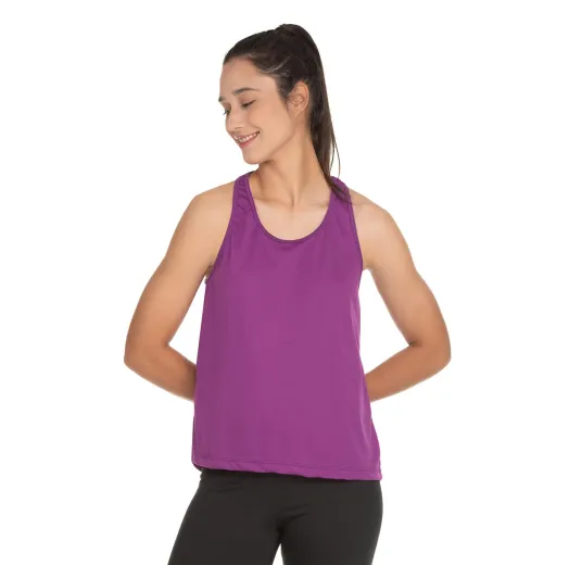 Regata Feminina Dry Fit Roxo Proteção UV 30+