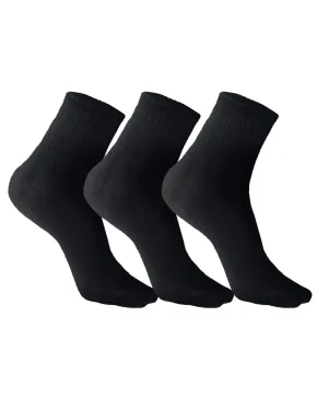 Kit 3 Meias Cano Médio Masculinas Pretas