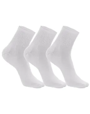 Kit 3 Meias Cano Médio Masculinas Brancas