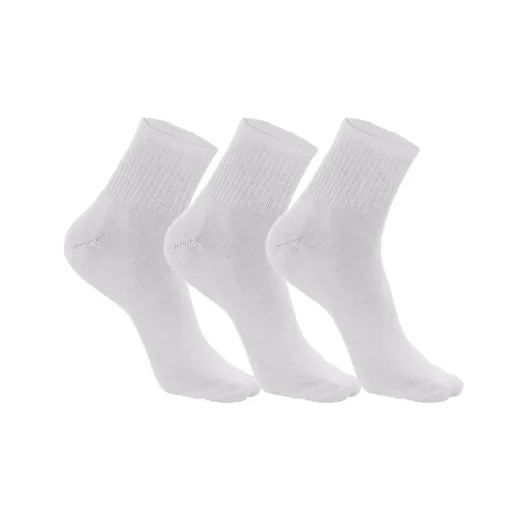 Kit 3 Meias Cano Médio Masculinas Brancas