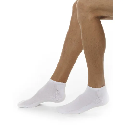 Kit 3 Meias Cano Curto Masculinas Brancas