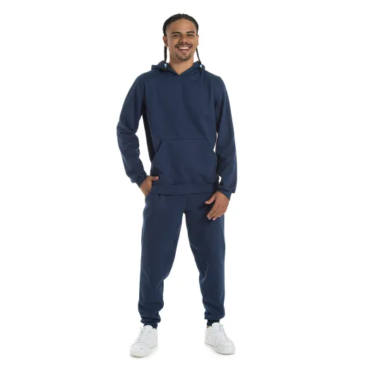 Conjunto Moletom Masculino com Capuz Azul Marinho 04