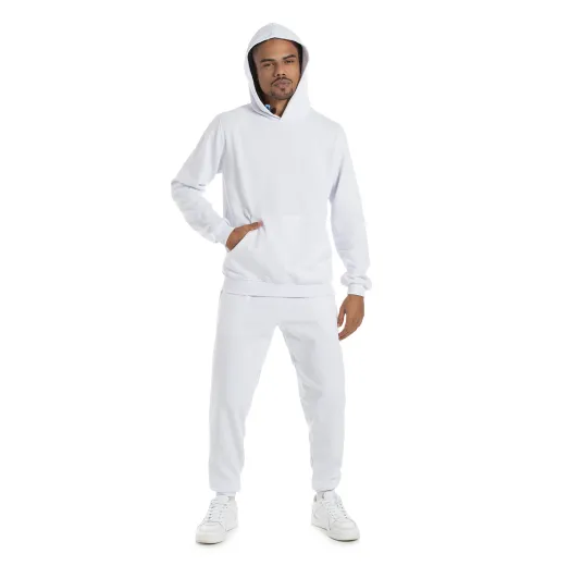 Conjunto Moletom Masculino com Capuz Branco 05