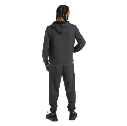 Conjunto Moletom Masculino com Capuz Preto Mescla