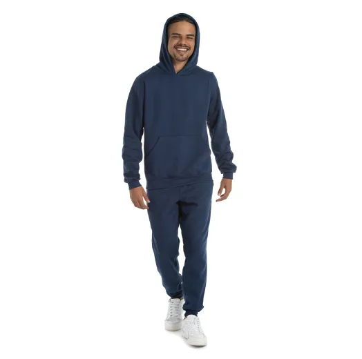 Conjunto Moletom Masculino com Capuz Azul Marinho 04