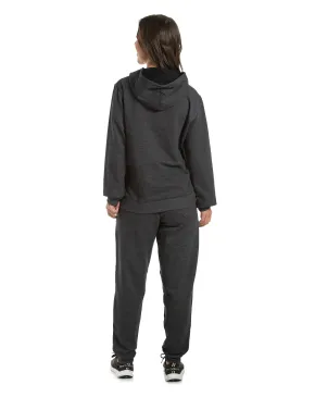 Conjunto Moletom Feminino com Capuz Preto Mescla 06