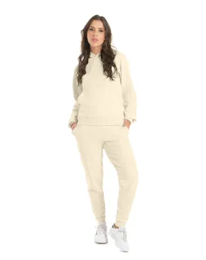 Conjunto Moletom Feminino com Capuz Areia 05